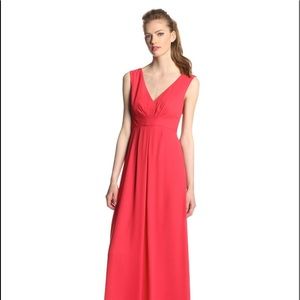 NEW BCBG MAXAZRIA V-Neck Tie-Waist Long Dress
